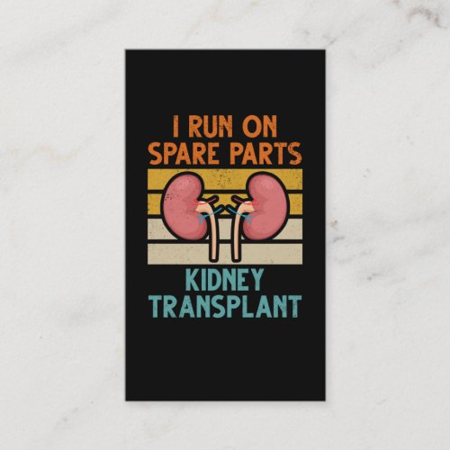 Vintage Kidney Transplant Spare Parts Business Card