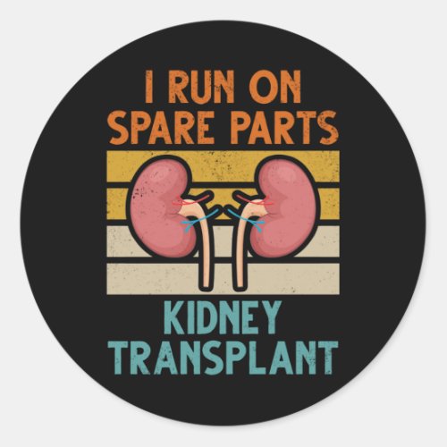 Vintage Kidney Transplant Spare Parts Classic Round Sticker