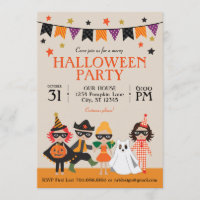 Vintage Kids Halloween Party Invitation