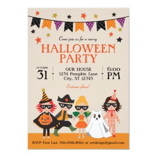 Vintage Kids Halloween Party Invitation