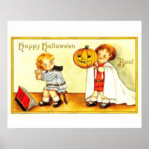 Vintage Kids Happy Halloween Poster