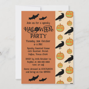 Vintage kids pumpkin Halloween party Invitation