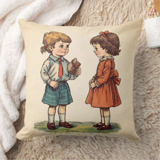 Vintage Kids  Throw Pillow