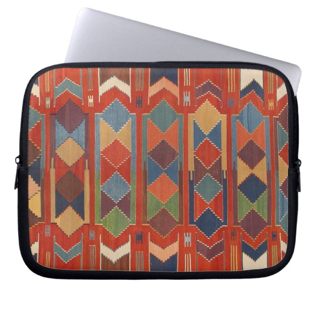 Vintage Kilim Woven Rug Pattern Laptop Sleeve (Front)