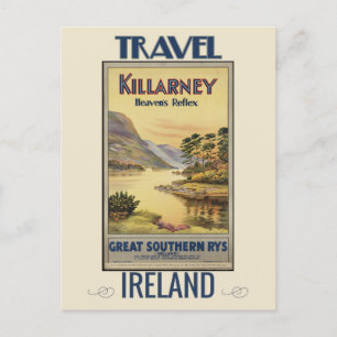 Vintage Killarney Ireland Train Travel Postcard