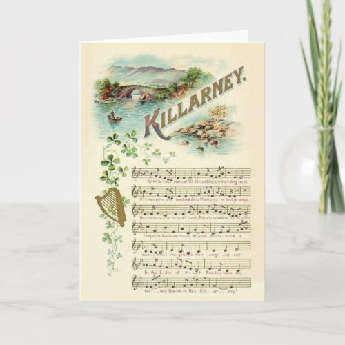 Vintage Killarney Song St Patricks Day Card