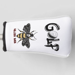 Vintage killer bee drawing golf head cover