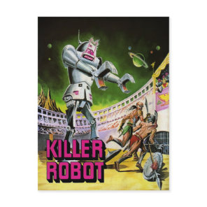 Vintage Killer Robot Postcard