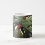 Vintage Killer Whales or Orcas, Marine Mammals Coffee Mug