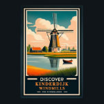 Vintage Kinderdijk Windmills Travel Poster<br><div class="desc">• Bring the charm of the Netherlands into your space with this stunning vintage travel poster featuring the historic windmills of Kinderdijk.
• The image was rendered at 300 ppi for maximum print quality.
• Requests or questions are appreciated. Feel free to message me anytime.</div>