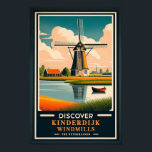 Vintage Kinderdijk Windmills Travel Poster<br><div class="desc">•  Bring the charm of the Netherlands into your space with this stunning vintage travel poster featuring the historic windmills of Kinderdijk. 
 •  The image was rendered at 300 ppi for maximum print quality. 
 •  Requests or questions are appreciated. Feel free to message me anytime.</div>