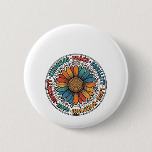 Vintage Kindness Peace Equality Flower Shirt_1 Button