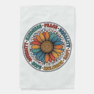 Vintage Kindness Peace Equality Flower Shirt_1 Garden Flag