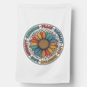 Vintage Kindness Peace Equality Flower Shirt_1 House Flag