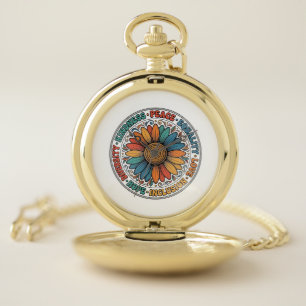 Vintage Kindness Peace Equality Flower Shirt_1 Pocket Watch