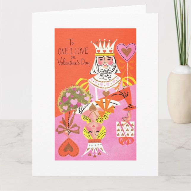 Vintage King and Queen Valentine Card (Front)