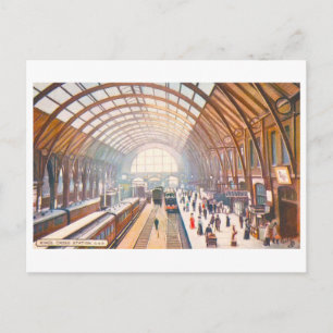Vintage King's Cross Station in London, England Postcard