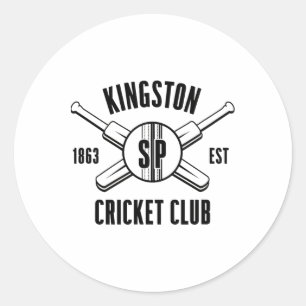Vintage Kingston Jamaica Cricket Club Est 1863  Classic Round Sticker