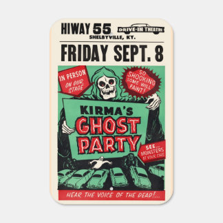 Vintage Kirma Ghost Party Drive-In Movie Metal Sign