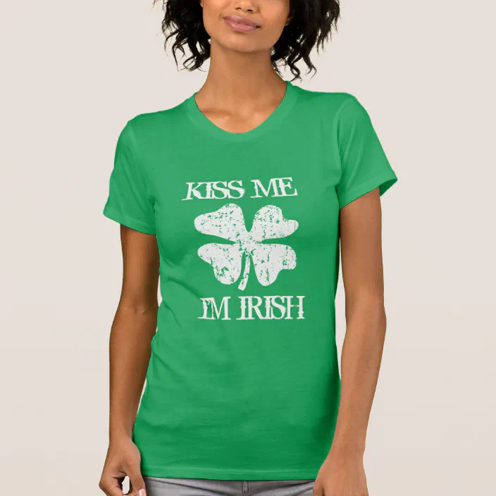 Ireland Flag Women T-Shirt For St Patrick's Day Green Irish Patty's Lucky Tee