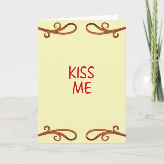 Vintage Kiss Me Message Card (Front)