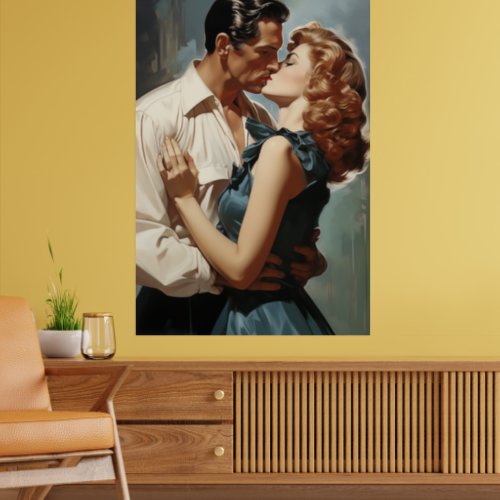 Vintage Kissing Couple Poster