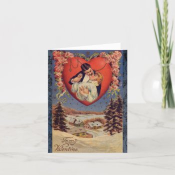 Vintage Kissing Couple Valentine's Day Card by ebhaynes at Zazzle