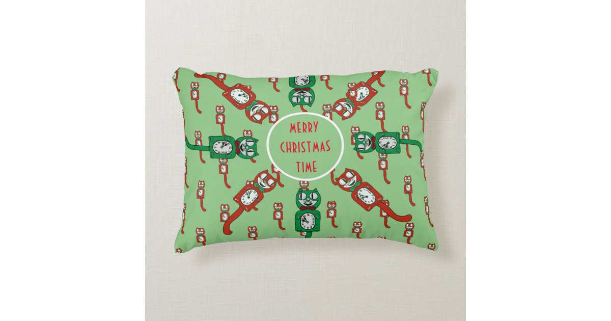 Vintage Kit Kat Clock Christmas Accent Pillow Zazzle