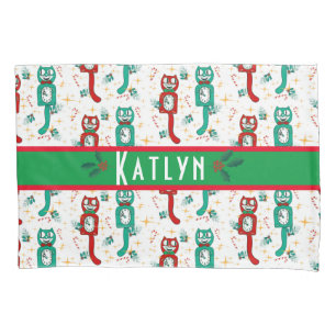 Vintage Kit Kat Cute Christmas Pillow Case