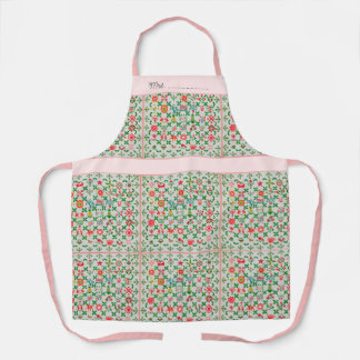 Vintage Kitchen Apron - Quilt Style - Medium