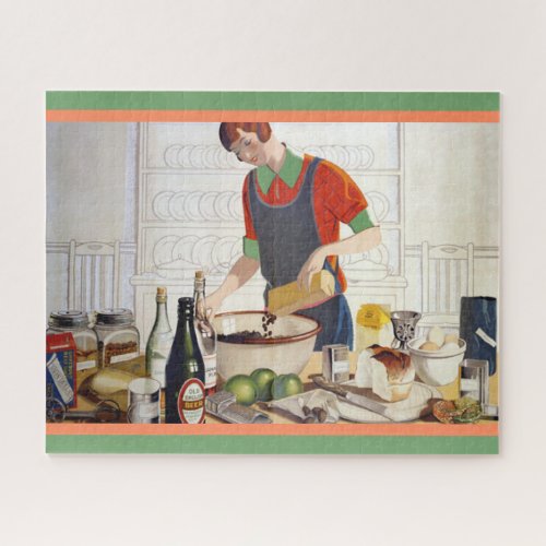 Vintage Kitchen Baking Scene Picture Jigsaw Puzzle