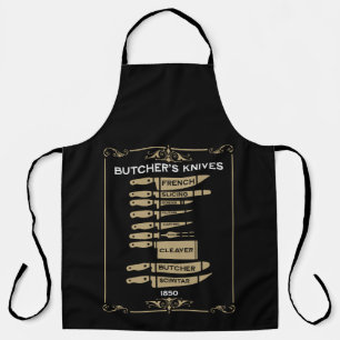 Vintage Kitchen Butchers Knives Apron