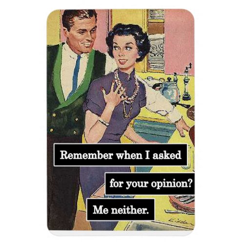 Vintage Kitchen Couple Everyone Has Opinions Magnet