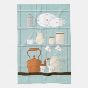 Vintage Kitchen Illustration Kitchen Towel