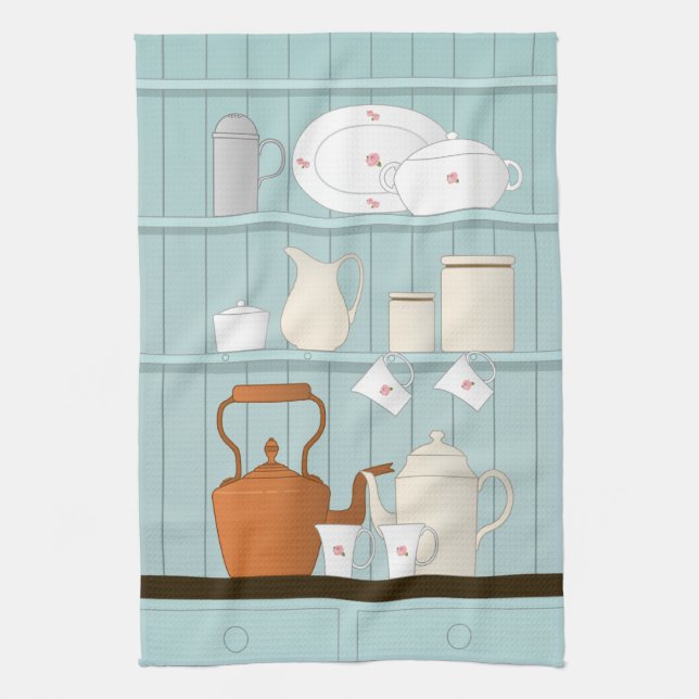 Vintage Kitchen Illustration Towel (Vertical)
