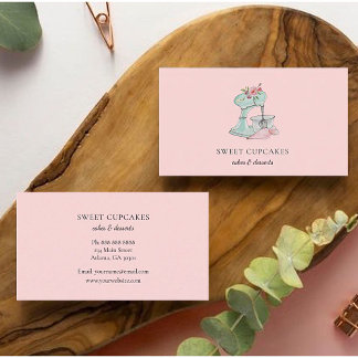 Vintage Kitchen mixer pink bakery Business Card