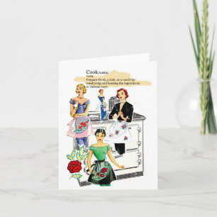 Vintage Kitchen Notecard w/ stove and apron