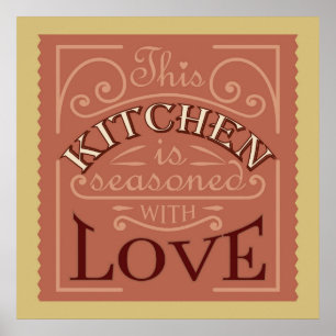 Vintage kitchen quote design. poster
