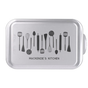 Vintage Kitchen Utensils Personalized Cake Pan