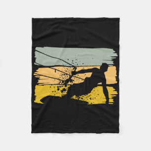 Vintage Kite Surfing, Kiteboarding, Kiter, Water S Fleece Blanket