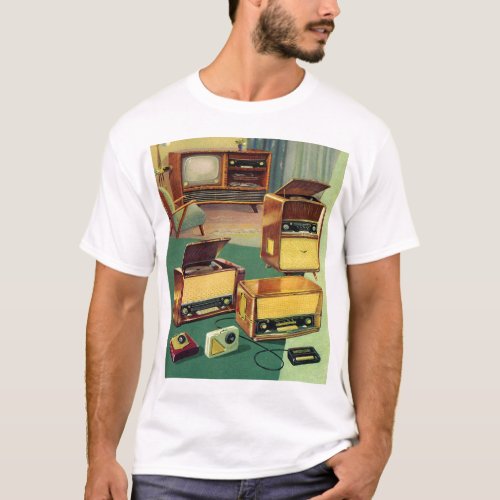 Vintage Kitsch 50s High Fidelity Stereo TV Sets T_Shirt