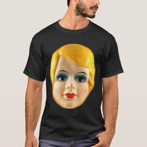 Vintage Kitsch Blow Up Doll Face T_Shirt