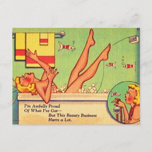 Vintage Kitsch Comic Pin_Up Cartoon Postcard