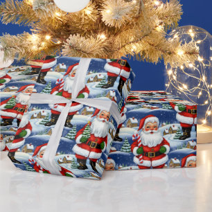 Vintage Kitsch Kris Kringle Wrapping Paper