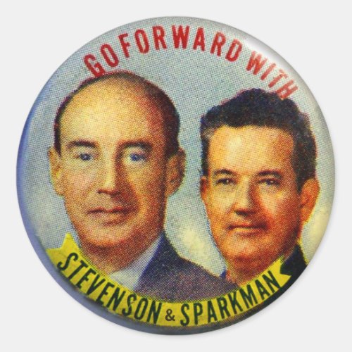 Vintage Kitsch Stevenson Sparkman Political Button Classic Round Sticker