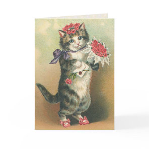 Vintage Kitten Birthday Card