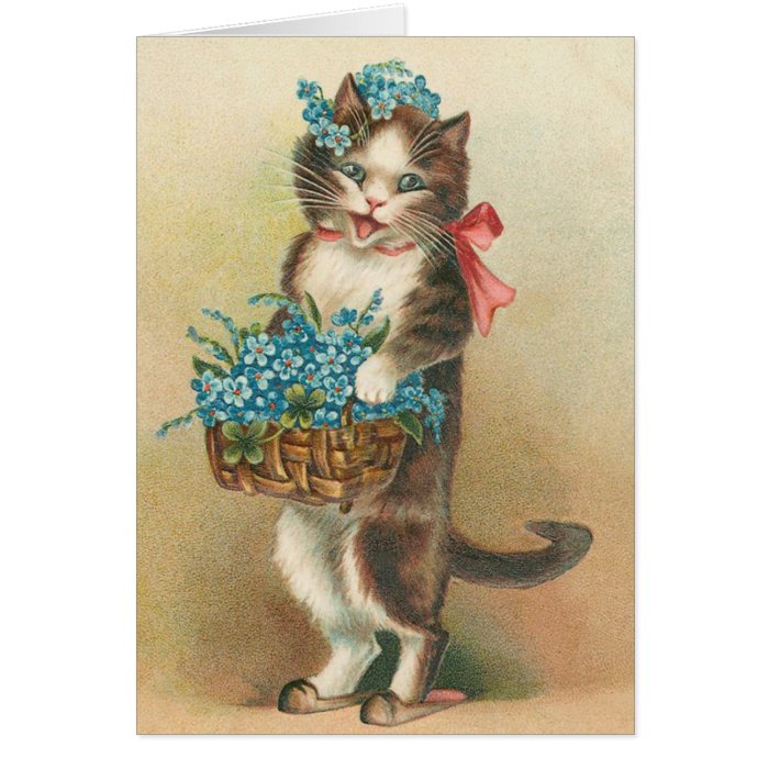 Vintage Kitten Birthday Card Zazzle