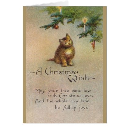 Vintage Kitten Christmas Greeting Card