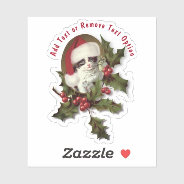 Vintage Kitten Christmas  Sticker (Sheet)