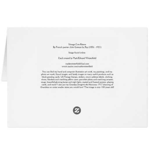 Vintage Kittens by Jules Gustave LeRoy (Back Horizontal)